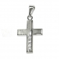 Preview: Anhänger Kreuz mit Zirkonia rhodiniert 5606