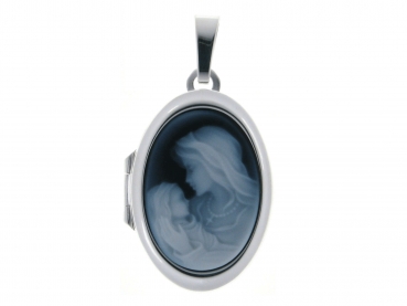 Preview: Medaillon mittel mit Achatgemme Maria & Jesus / Mutter & Kind 8404