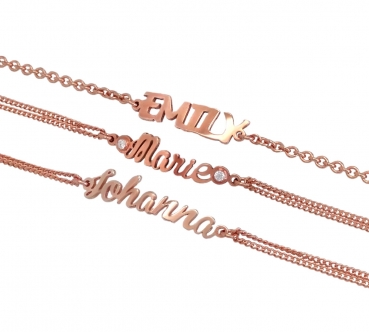 Preview: Namensarmband 925/ Sterling Silber  ros'e vergoldet   2611