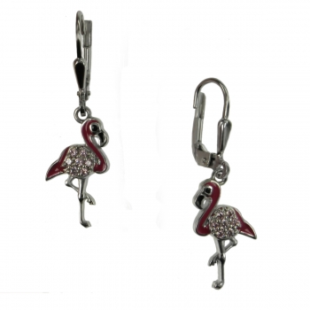 Preview: Ohrringe Flamingo mit Zirkonia 925/ rhodiniert 4706