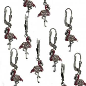 Preview: Ohrringe Flamingo mit Zirkonia 925/ rhodiniert 4706
