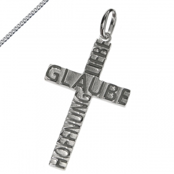 Anhänger Kreuz Glaube - Liebe - Hoffnung 925/ 5531