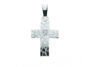 Anhänger Kreuz rhodiniert 5167