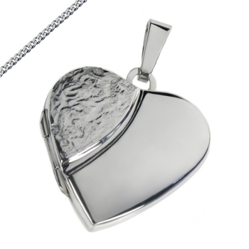 Preview: Medaillon / Amulett Herz 925/ rhodiniert 8136