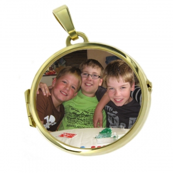 Preview: Medaillon Amulett rund transparent 8147