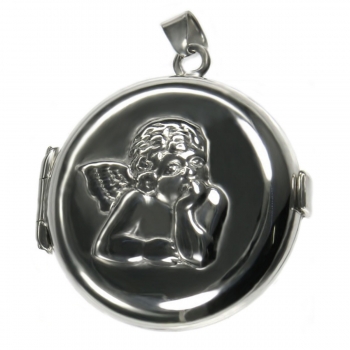 Medaillon / Amulett rund mit Schutzengel Silber 925/ 8150