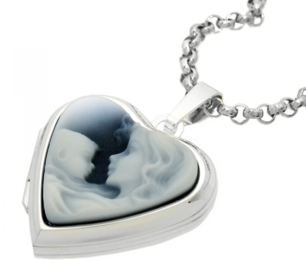 Medaillon Herz Mittel Mutter mit Kind 8418