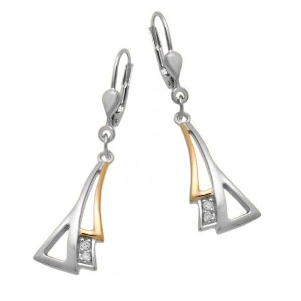 Ohrhänger rosevergoldet Zirkoni 925/  4203