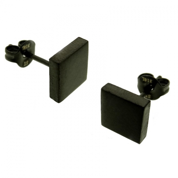 Ohrstecker Stahl schwarz Viereck 4230