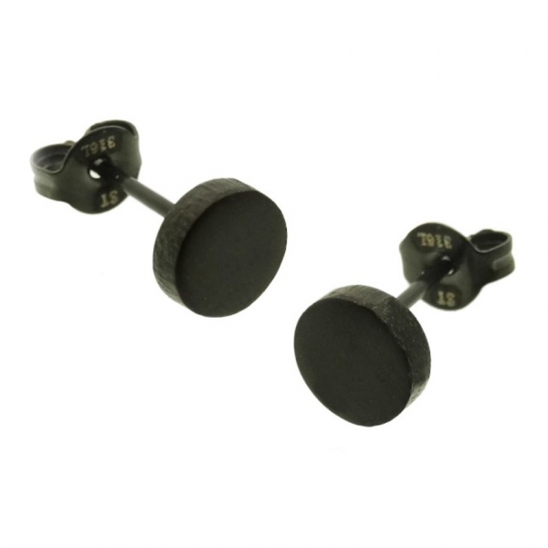 Ohrstecker Stahl schwarz Kreis 4231