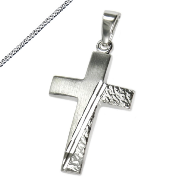 Anhänger Kreuz rhodiniert 5604