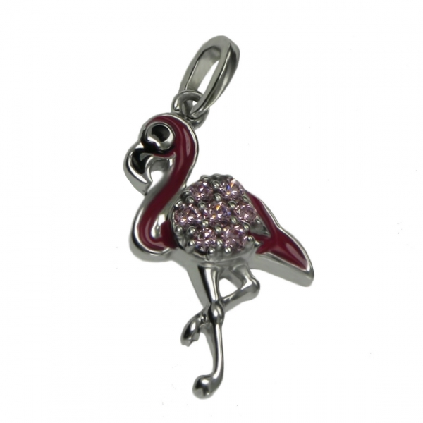 Ohrringe Flamingo mit Zirkonia 925/ rhodiniert 4706