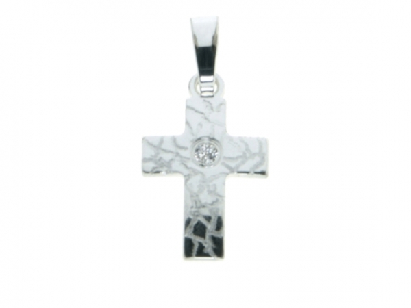 Anhänger Kreuz rhodiniert 5167