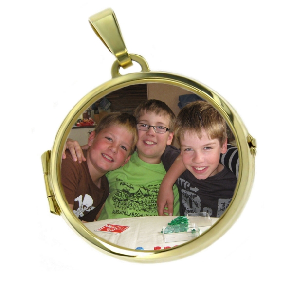 Medaillon Amulett rund transparent 8147