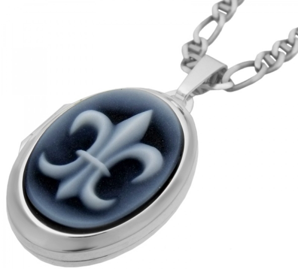 Medaillon mittel mit Achatgemme Lilie 8407