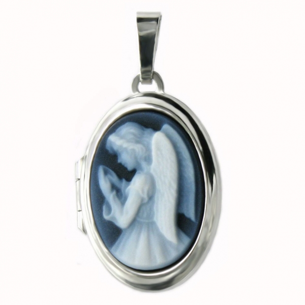 Medaillon mittel mit Achatgemme betender Engel 8421