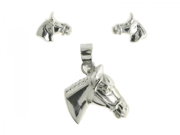 Anhänger u. Ohrstecker Pferd SP/14877u.2787